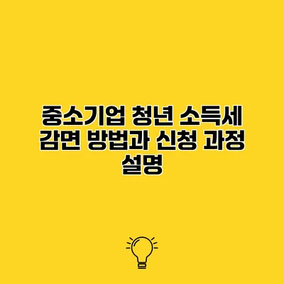중소기업 청년 소득세 감면 방법과 신청 과정 설명