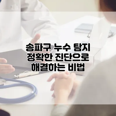 송파구 누수 탐지: 정확한 진단으로 해결하는 비법