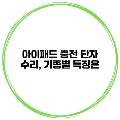 아이패드 충전 단자 수리, 기종별 특징은?