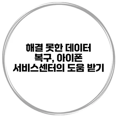 해결 못한 데이터 복구, 아이폰 서비스센터의 도움 받기