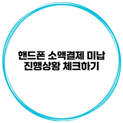 핸드폰 소액결제 미납 진행상황 체크하기